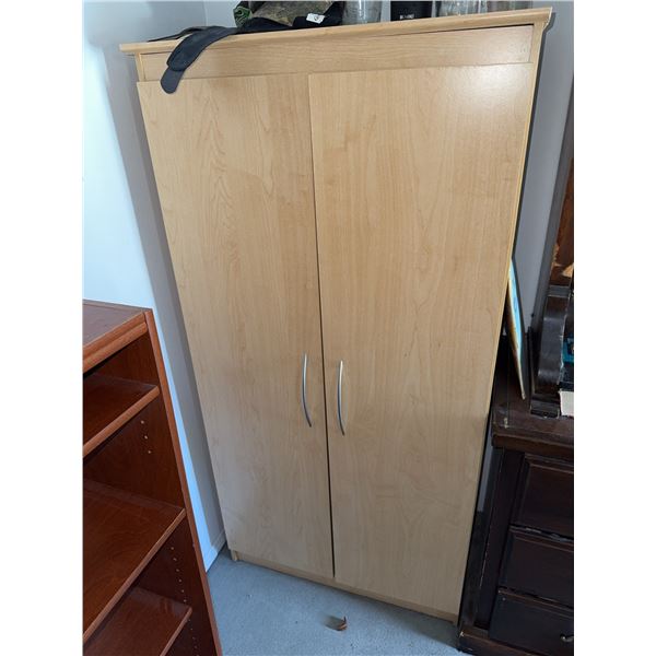 Wooden Storage Cabinet with Double Doors, 72" x 32" x 20"