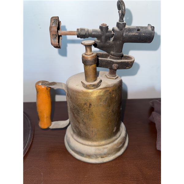 Brass Blowtorch with Wooden Handle