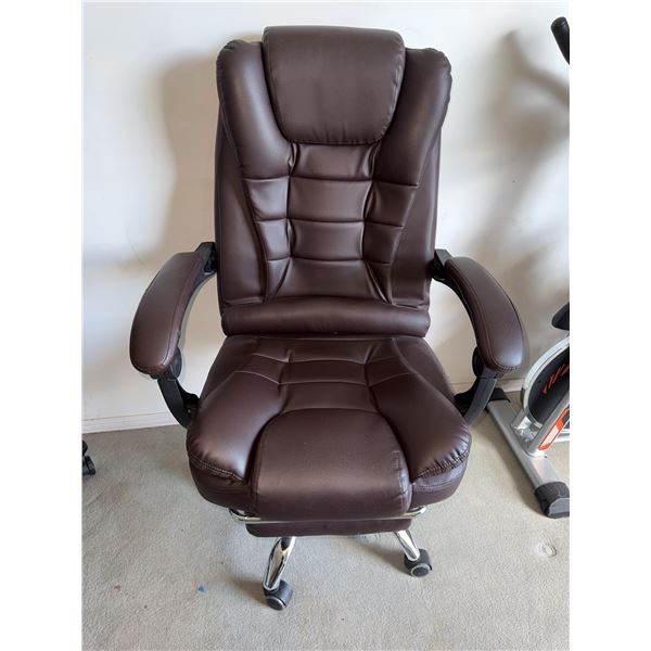 Brown Faux Leather Adjustable Office Chair