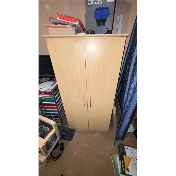 Light Wood Two-Door Storage Cabinet 72"H x 32"W x 17"D