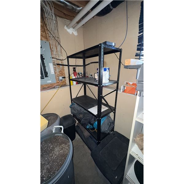 Metal Shelving Unit With Four Shelves