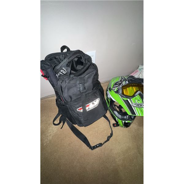 Ski-Doo Snowmobile Emergency Backpack With Shovel And Gmax Helmet