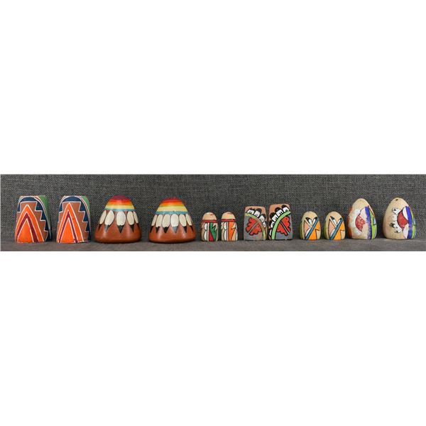 SIX JEMEZ SALT AND PEPPER SHAKERS