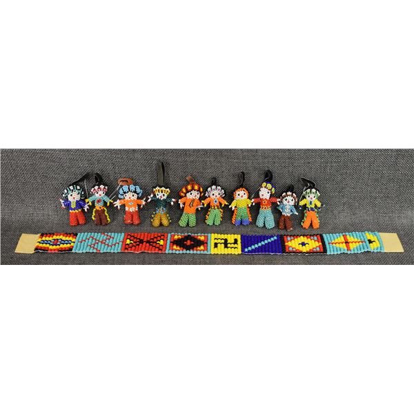 PLAINS BEADED STRIP AND ZUNI BEADED DOLLS