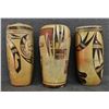 Image 2 : THREE HOPI POTTERY CYLINDERS