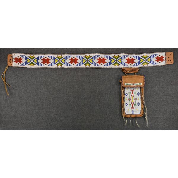 PLAINS BEADED BELT AND POUCH