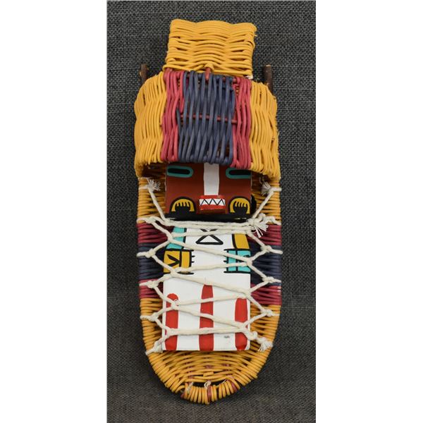 HOPI TOY CRADLE AND FLAT DOLL