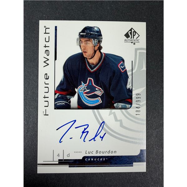 Luc Bourdon AUTOGRAPH Card - Canucks RARE