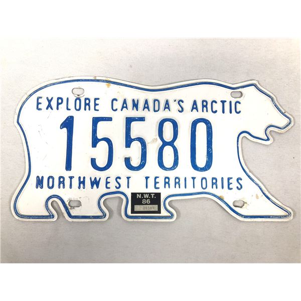 NWT Polar Bear 1986 License Plate - North West Territories