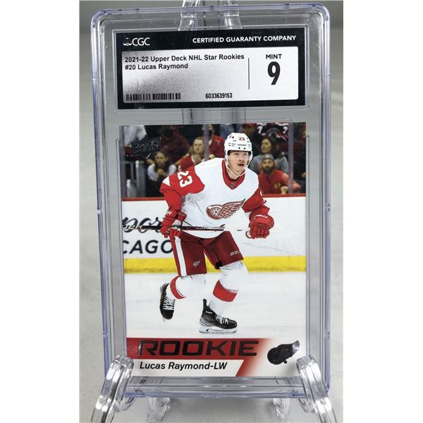 2021-22 UD Lucas Raymond Rookie CGC 9 - Red Wings