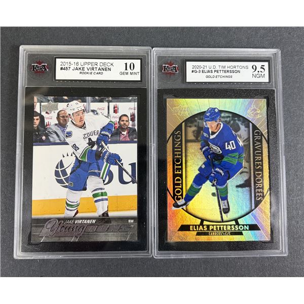 Canucks GRADED LOT x2 - Pettersson Virtanen KSA 10