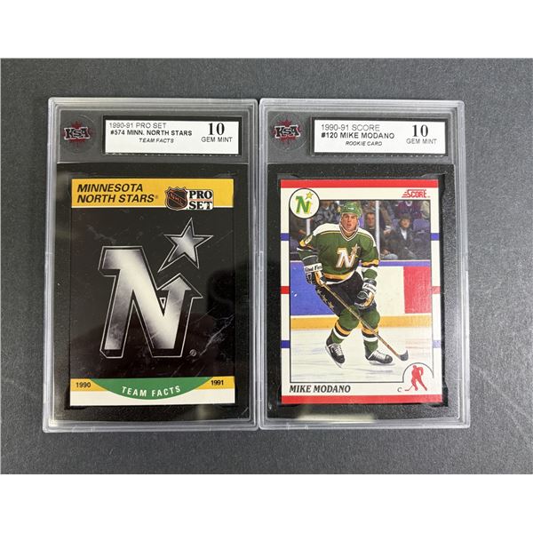 Mike Modano Rookie & Northstars Logo GEM 10 Graded Lot x2