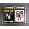 Image 1 : Mike Modano Rookie & Northstars Logo GEM 10 Graded Lot x2