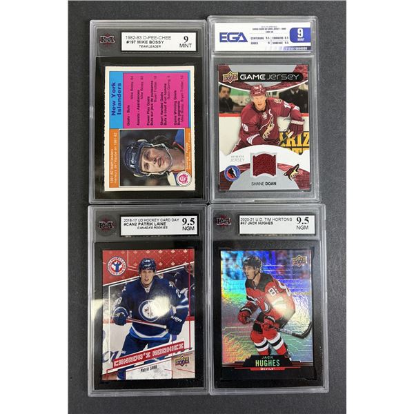 Hockey GRADED Cart Lot x4 - Bossy, Hughes, Doan