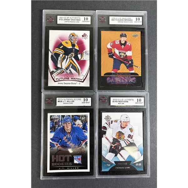 Hockey GEM 10 GRADED Card Lot x4 - Kane, Miller, Swayman