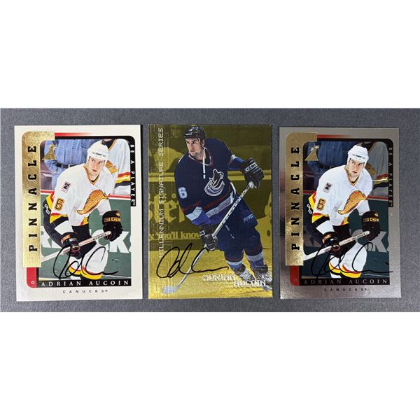 Adrian Aucoin AUTOGRAPH Lot x3 - Canucks