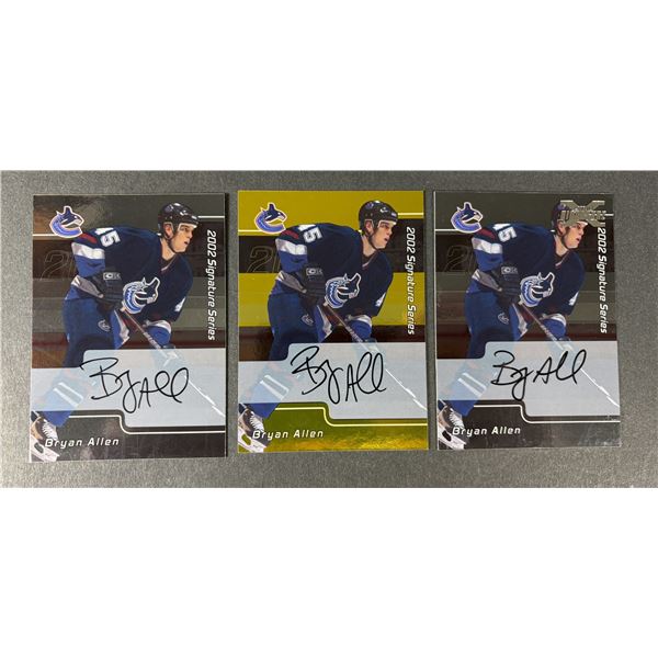 Bryan Allen AUTOGRAPH Lot x3 - Canucks