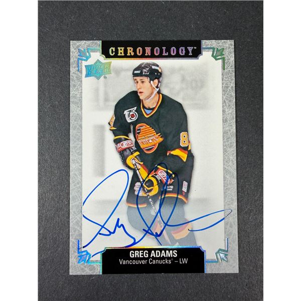 Greg Adams AUTOGRAPH Card - 2018-19 Chronology - Canucks