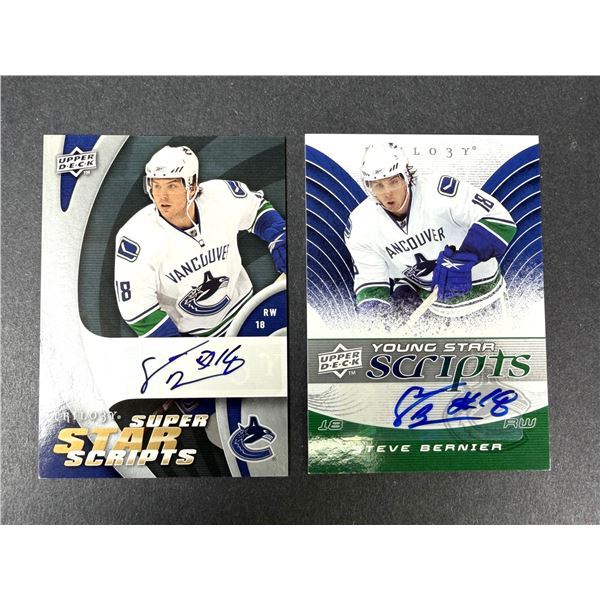 Steve Bernier AUTOGRAPH Lot x2 - Canucks