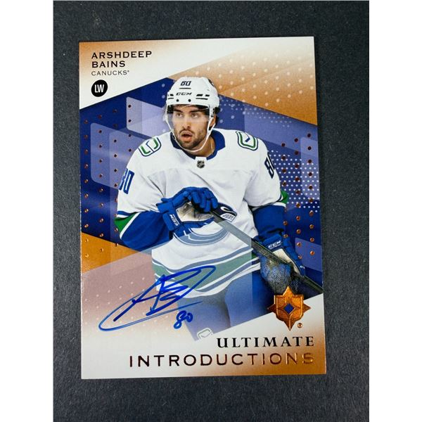Arshdeep Bains AUTOGRAPH Card - Canucks