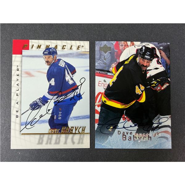 Dave Babych AUTOGRAPH Lot x 2 - Canucks