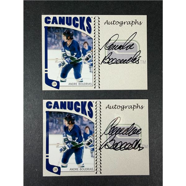 Andre Boudrias AUTOGRAPH Lot x2 - Canucks