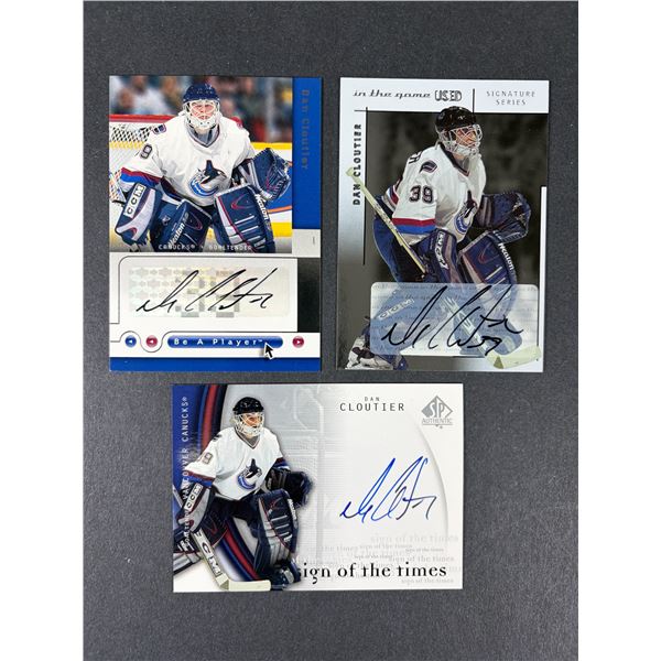Dan Cloutier AUTOGRAPH Lot x3 - Canucks