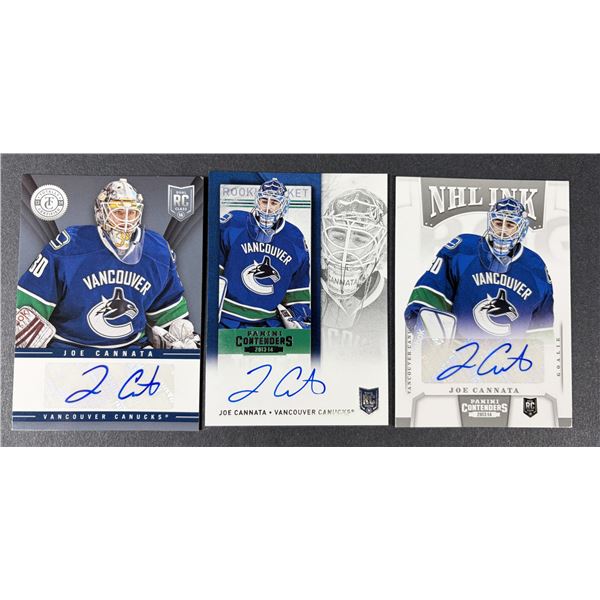 Joe Cannata AUTOGRAPH Lot x3 - Canucks