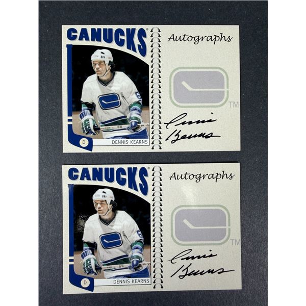 Dennis Kearns AUTOGRAPH Lot x 2 - Canucks