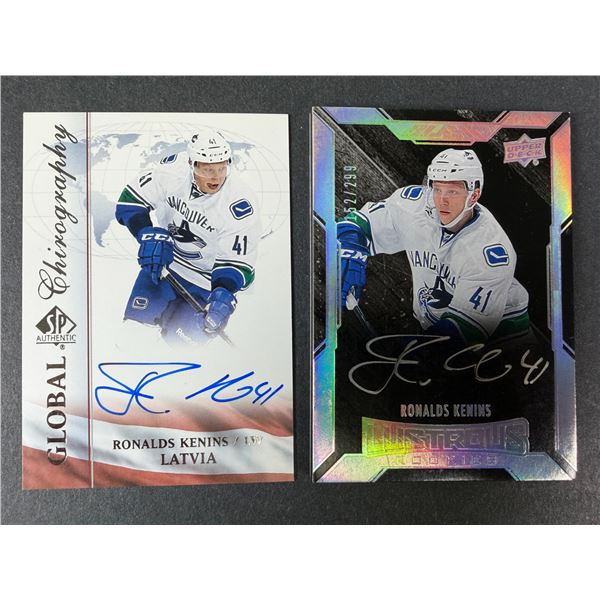 Ronalds Kenins AUTOGRAPH Lot x 2 - Canucks