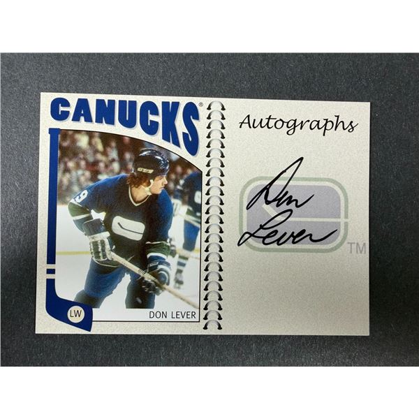 Don Lever AUTOGRAPH - Canucks