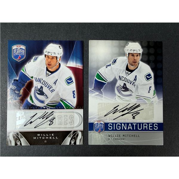 Willie Mitchell AUTOGRAPH Lot x2 - Canucks