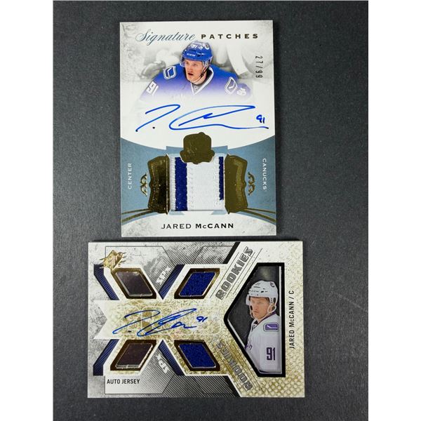 Jared McCann AUTOGRAPH & Patch LOT x2 - Canucks