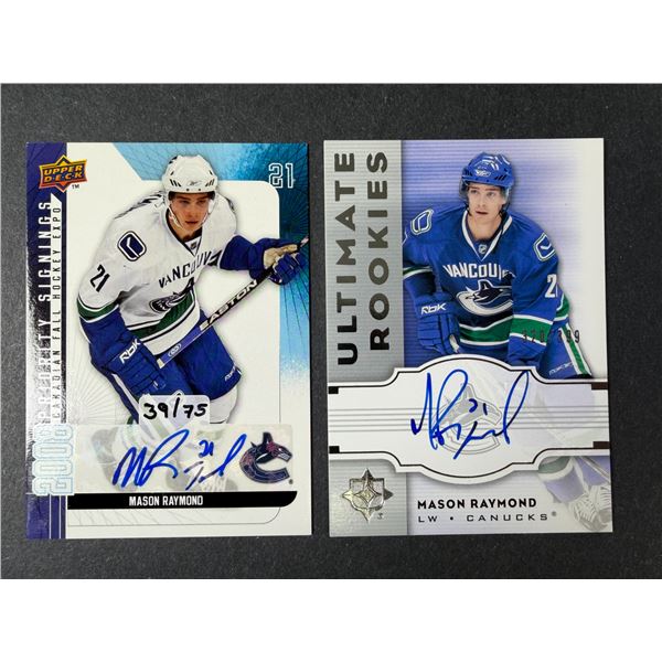 Mason Raymondf AUTOGRAPH Lot x 2 - Canucks
