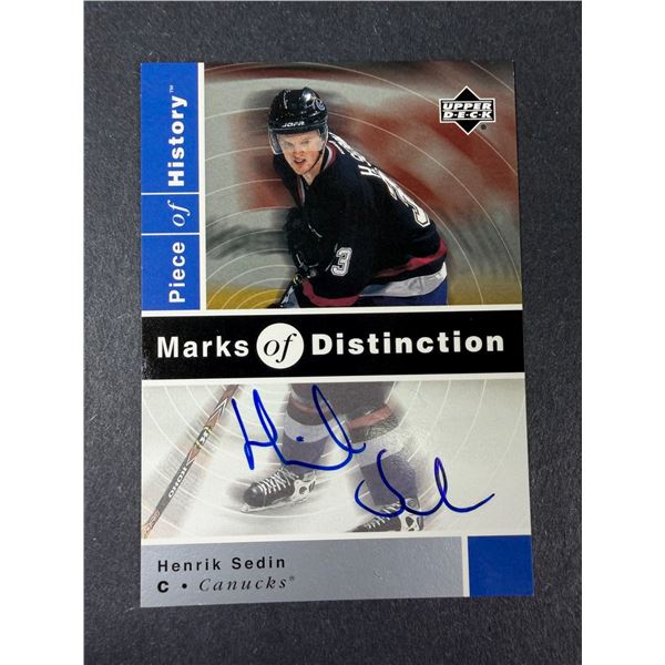 Henrik Sedin AUTOGRAPH - Canucks