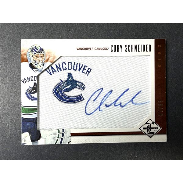 Corey Schneider Patch AUTOGRAPH - Canucks