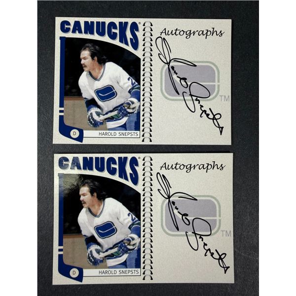 Harold Snepsts AUTOGRAPH Lot x2 - Canucks