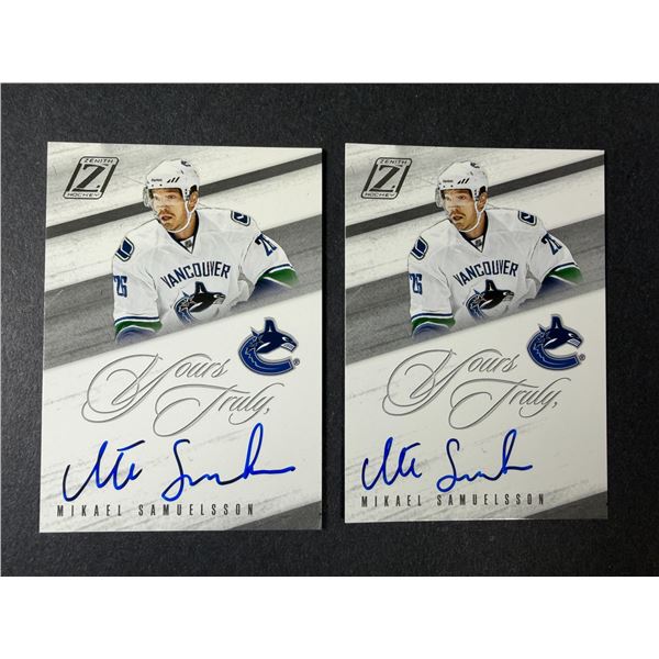 Mikael Samuelsson AUTOGRAPH Lot x 2 - Canucks