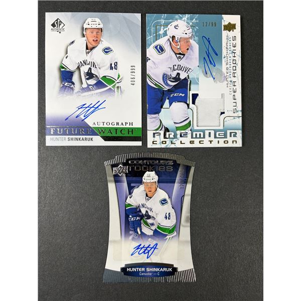 Hunter Shinkaruk AUTOGRAPH Lot x3 - Canucks