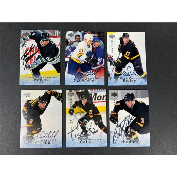 Canucks AUTOGRAPH Lot x 6 - Lumme, Gelinas, Courtnall