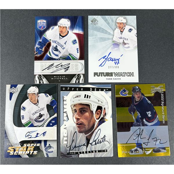 Canucks AUTOGRAPH Lot x 5 - Mitchell, Lidster