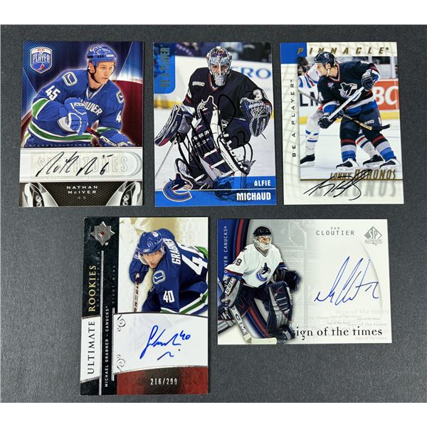Canucks AUTOGRAPH Lot x 5 - Cloutier, Grabner