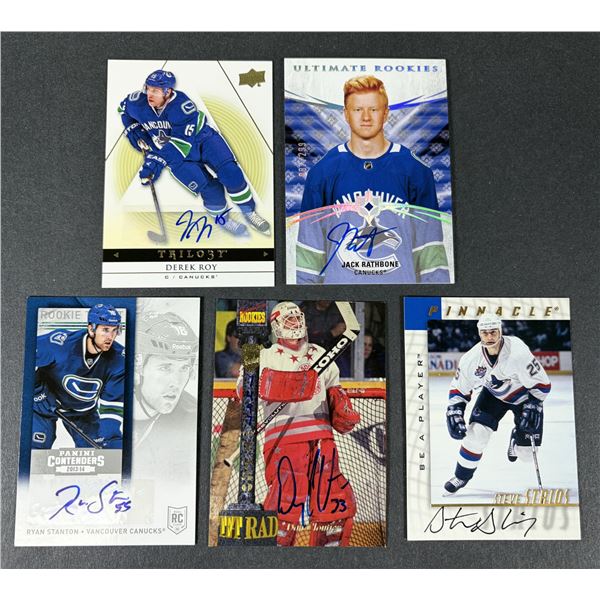 Canucks AUTOGRAPH Lot x 5 - Rathbone, Roy