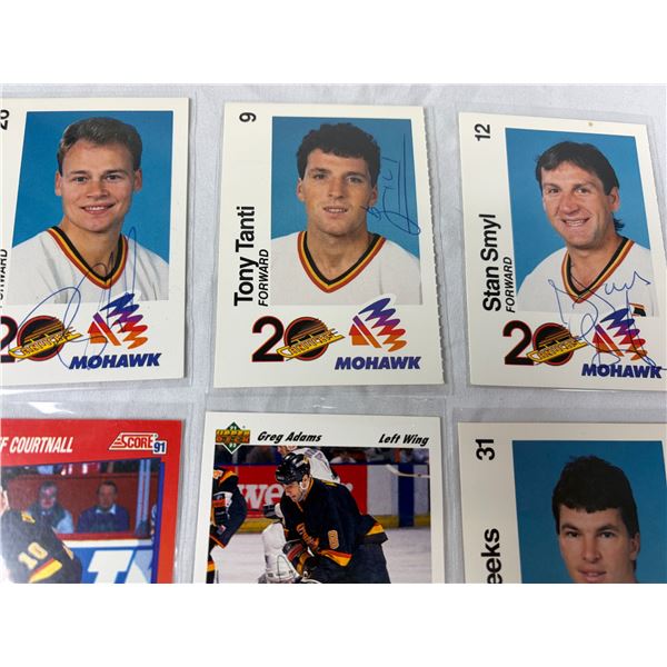 Canucks Hand Signed LOT x12 - Smyl, McLean, Adams