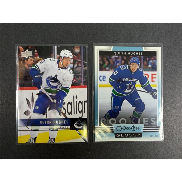 Quinn Hughes LOT x2 w/ ROOKIE Card - Canucks