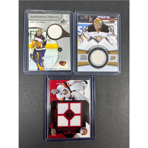 Hockey Goalie Game USED Card LOT x3