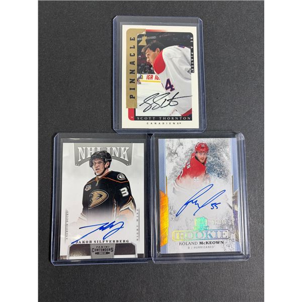 Hockey AUTOGRAPH Cards x3
