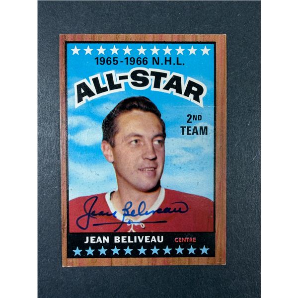 Jean Beliveau Hand Signed AUTOGRAPHED Card - Canadiens