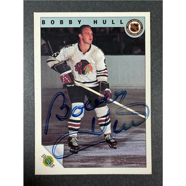 Bobby Hull Hand Signed AUTOGRAPHED Card - Blackhawks