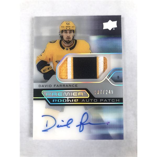 David Farrance AUTO & Patch Card /249 - Predators
